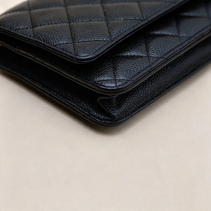Preloved Chanel Classic WOC Black Grained Calfskin GHW