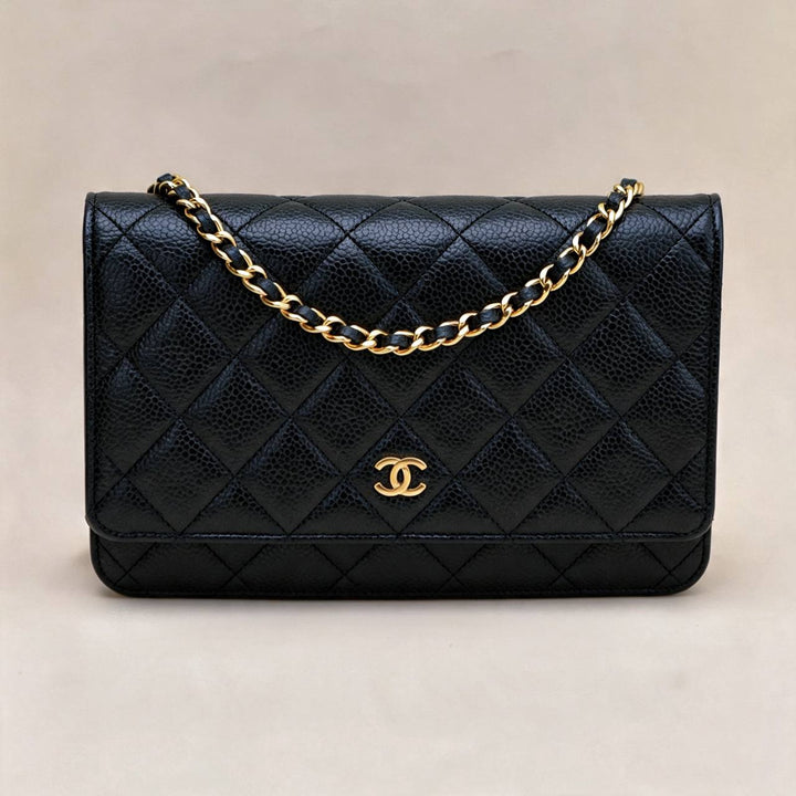 Preowned Chanel Classic WOC Black Grained Calfskin GHW