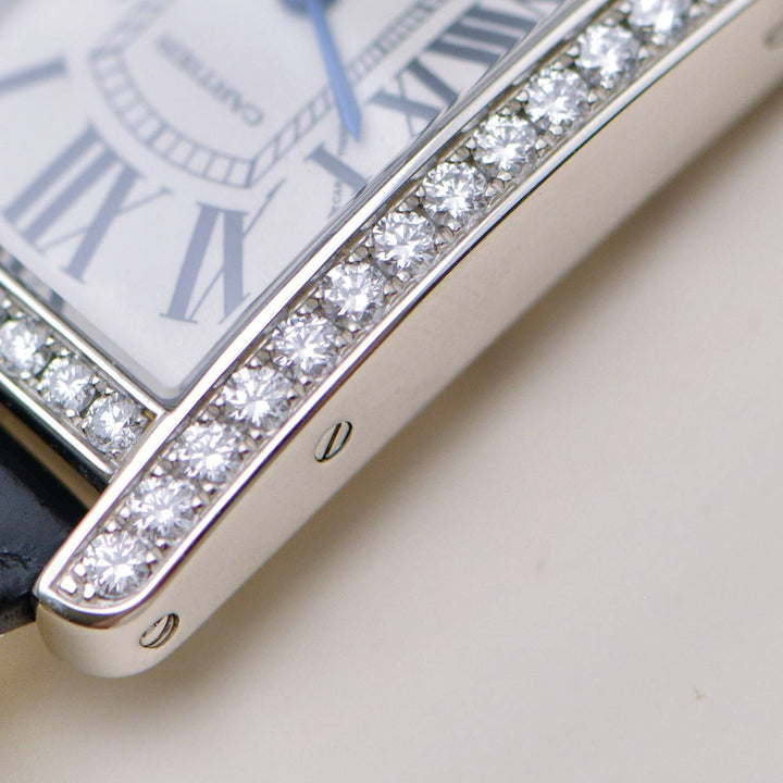 Second Hand Cartier Tank Américaine Diamond Watch 18K White Gold WB707331