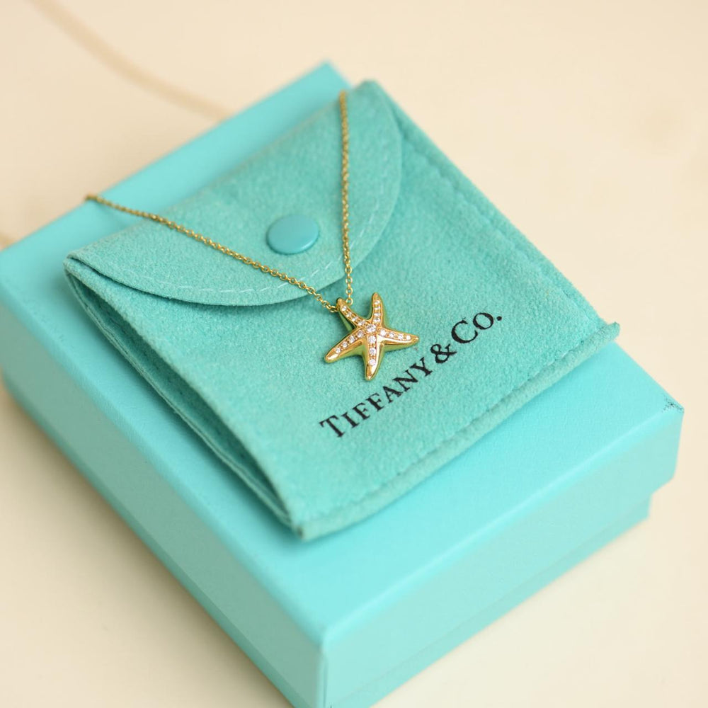 Preloved & Co. Elsa Peretti Diamond Starfish Pendant Necklace