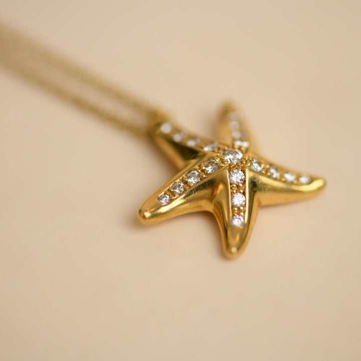 Second Hand Tiffany & Co. Elsa Peretti Diamond Starfish Necklace
