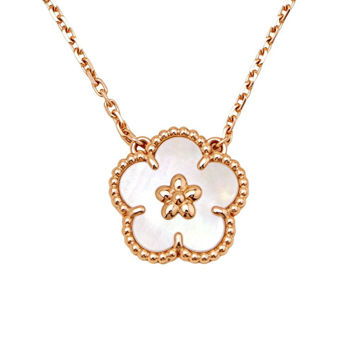 Preloved Authentic Van Cleef & Arpels Lucky Spring Plum Blossom Pendant Mother of Pearl