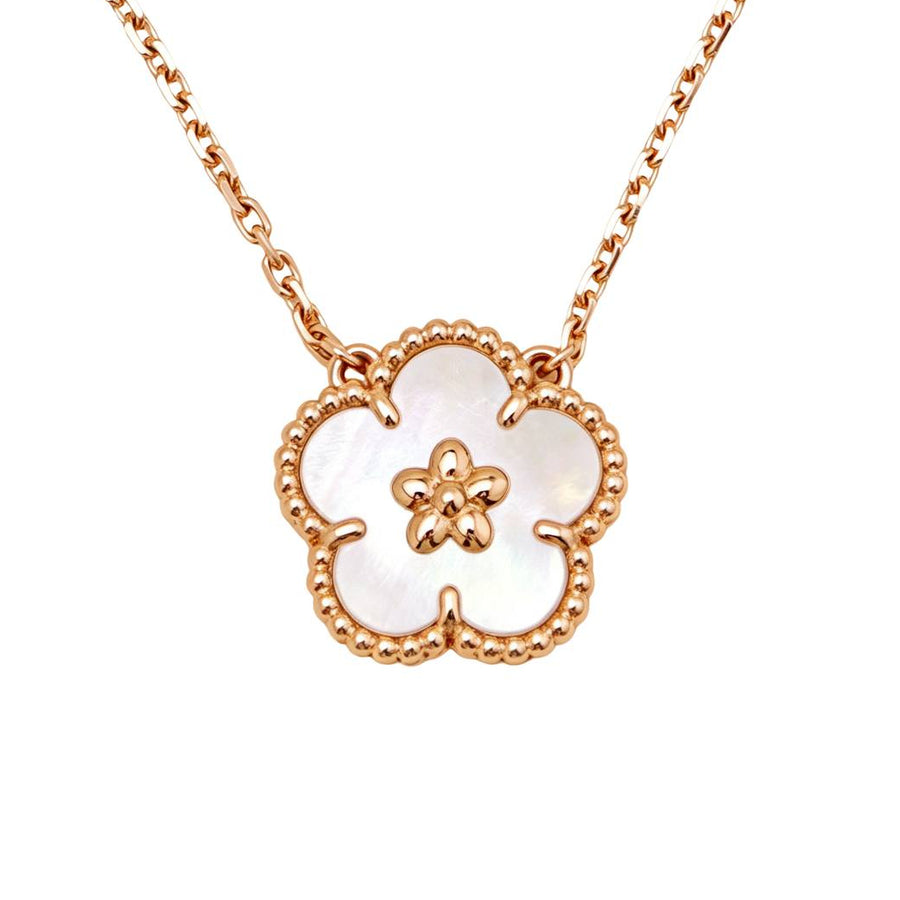 Preloved Authentic Van Cleef & Arpels Lucky Spring Plum Blossom Pendant Mother of Pearl
