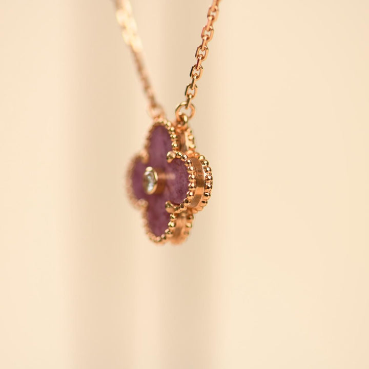 Preloved VCA Alhambra 2021 Holiday Pendant Rhodonite Diamond