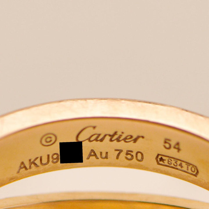 Authentic Preloved Cartier Love Double Ring Diamond Pink Sapphire 18K Rose Gold 