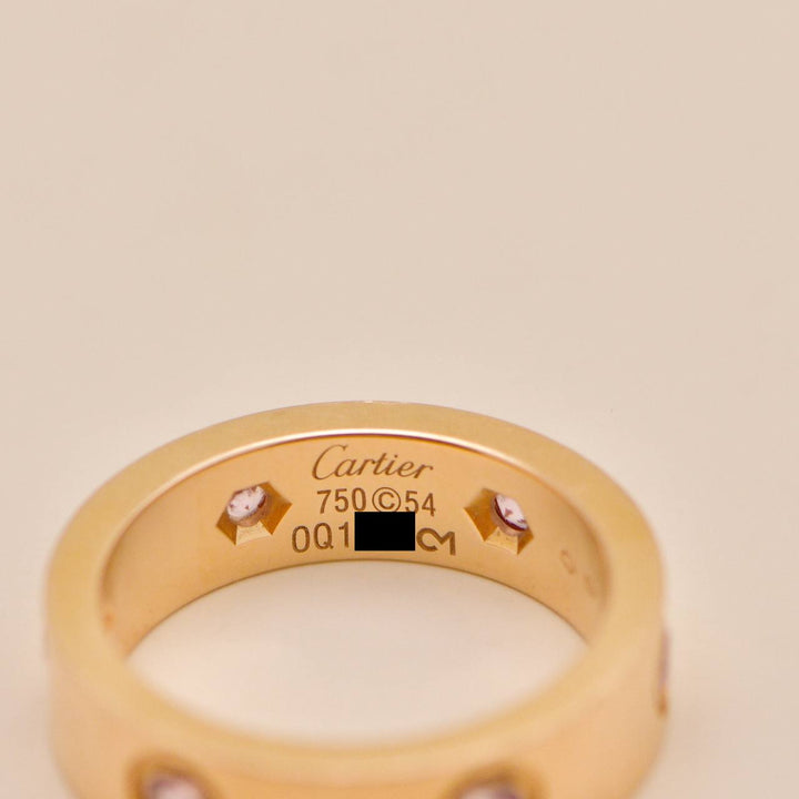 Used Authentic Cartier Love Ring Pink Sapphire 18K Rose Gold 