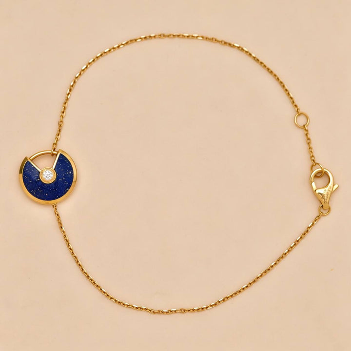 Preowned Cartier Amulette Bracelet Lapis Lazuli 18K Yellow Gold