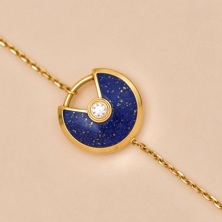Preloved Cartier Amulette Bracelet Lapis Lazuli 18K Yellow Gold