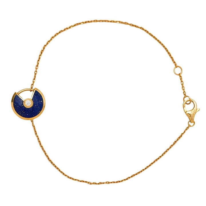 Preloved Authentic Cartier Amulette Bracelet Lapis Lazuli 18K Yellow Gold