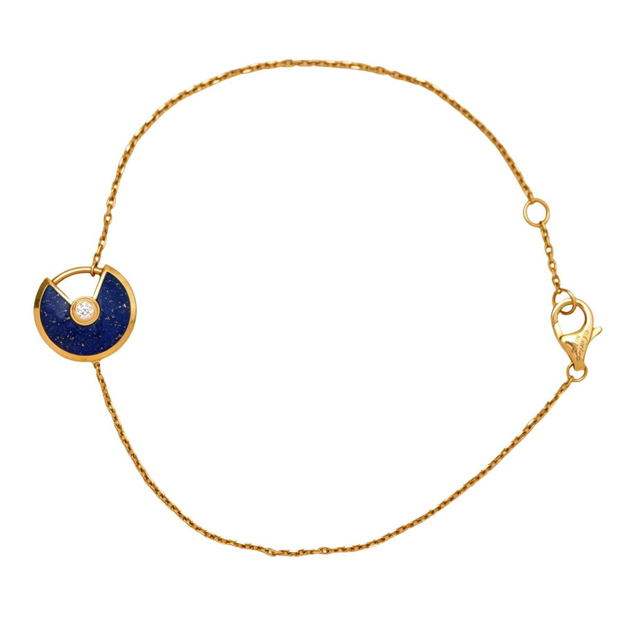 Preloved Authentic Cartier Amulette Bracelet Lapis Lazuli 18K Yellow Gold