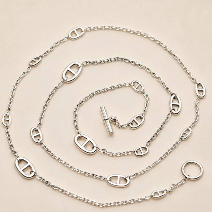 Second Hand Authentic Hermès Farandole Sterling Silver Long Necklace