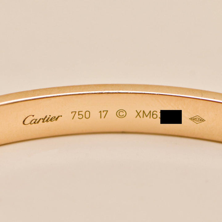 Authentic Second Hand Cartier Love Bracelet Classic Model 18K Rose Gold 
