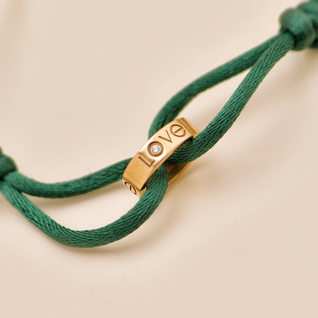 Second Hand Cartier Love Cord Bracelet One Diamond 18K Rose Gold