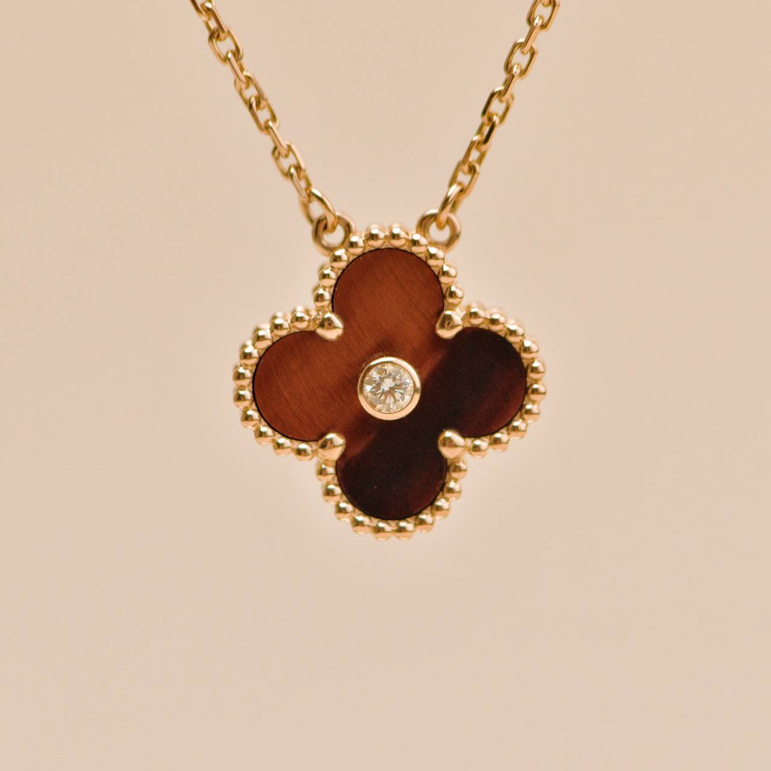 Preowned Authentic Van Cleef Alhambra 2017 Holiday Pendant Necklace Bullseye