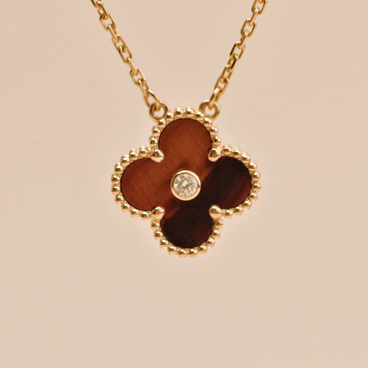 Preowned Authentic Van Cleef Alhambra 2017 Holiday Pendant Necklace Bullseye