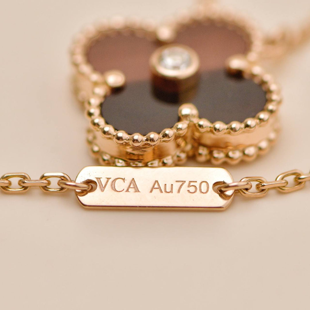 Second Hand Authentic VCA Alhambra 2017 Holiday Pendant Necklace Bullseye