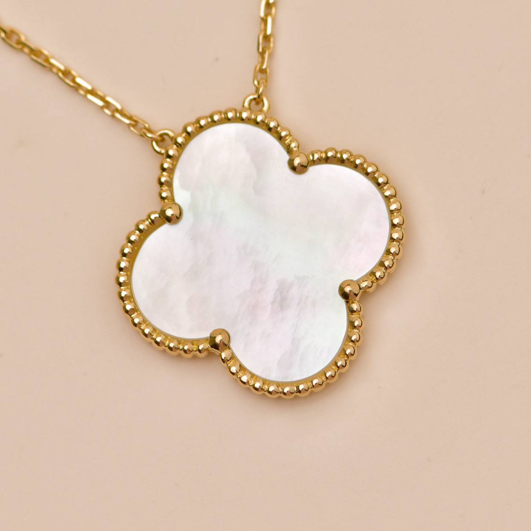 Preloved Authentic Van Cleef Magic Alhambra Mother of Pearl Pendant Necklace