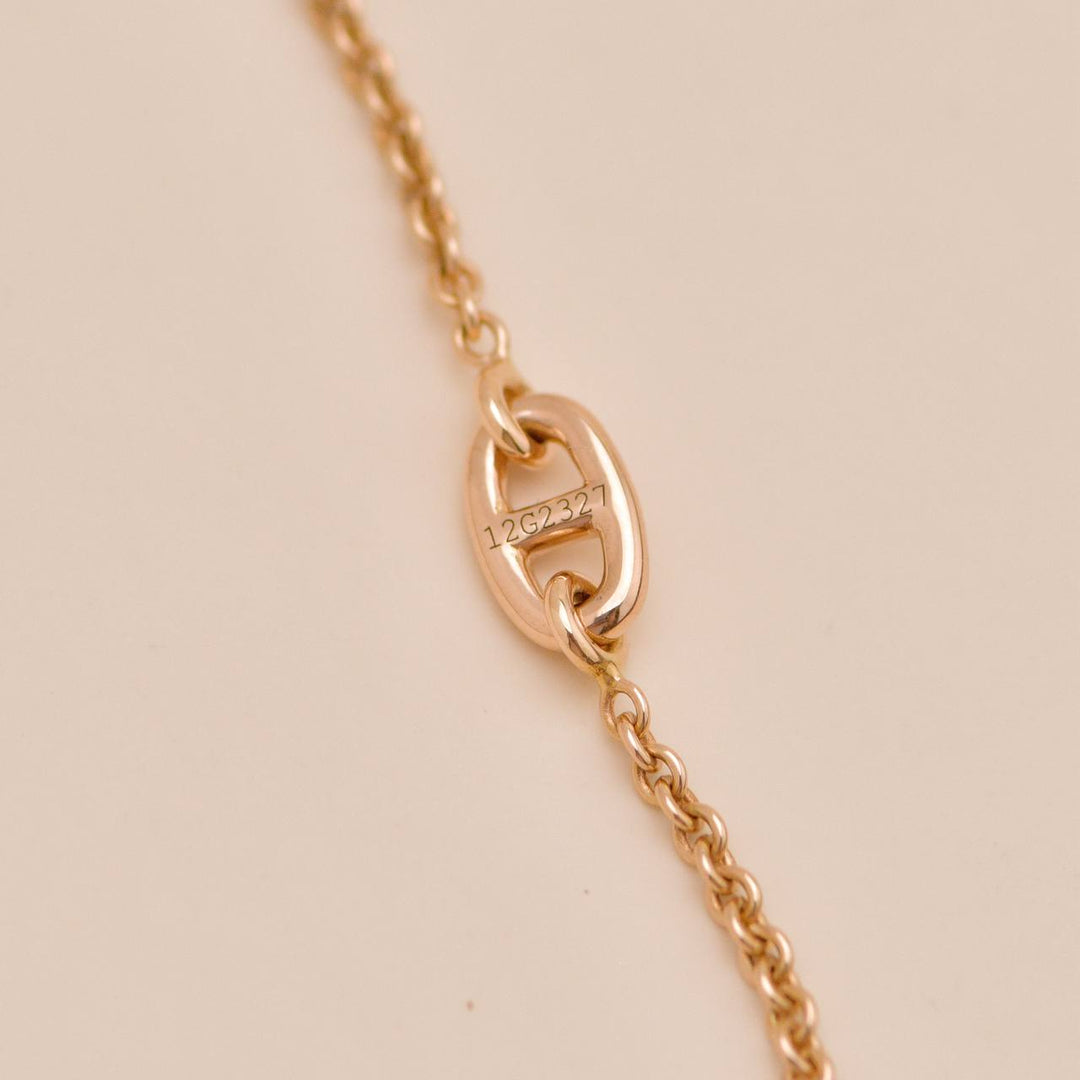 Preowned Hermès Farandole Sterling Long Necklace 18K Rose Gold 120cm