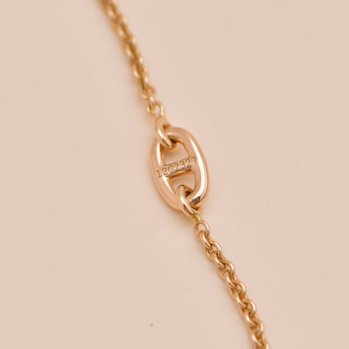 Preowned Hermès Farandole Sterling Long Necklace 18K Rose Gold 120cm