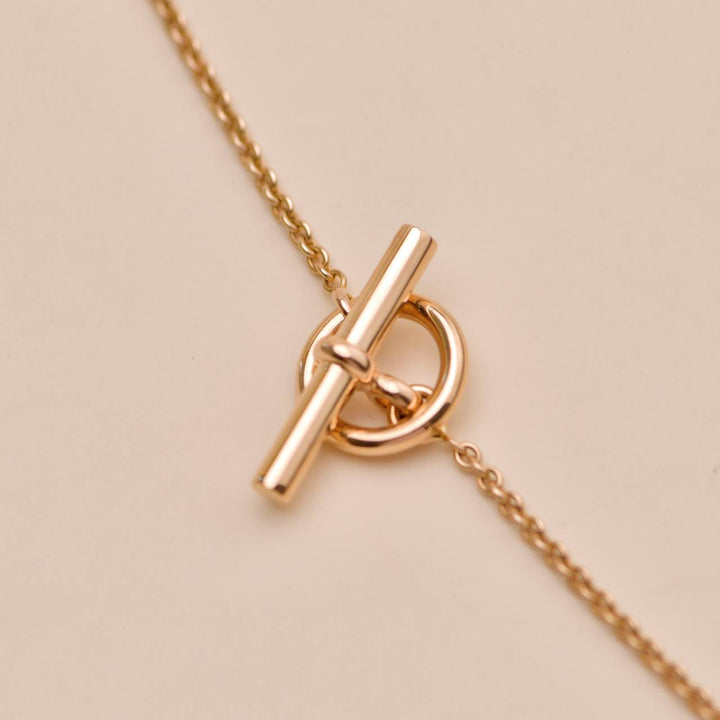 Preloved Authentic Hermès Farandole Sterling Long Necklace 18K Rose Gold 