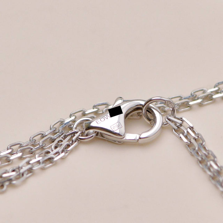 Authentic Preowned Cartier Love Necklace Three Hoop Diamond 18K Rose White Gold