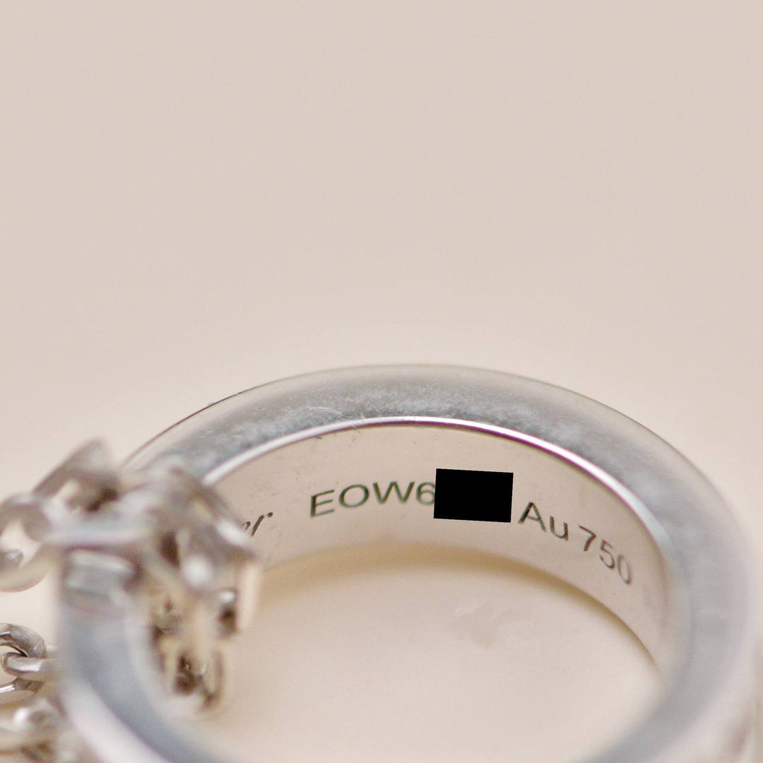 Authentic Second Hand Cartier Love Necklace Three Hoop Diamond 18K Rose White Gold
