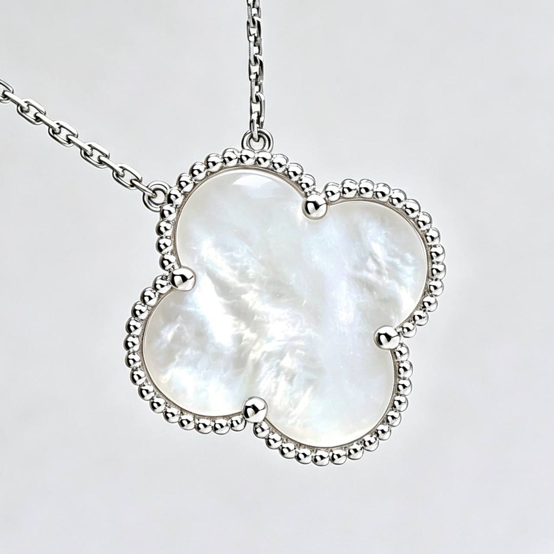 Preowned Authentic Van Cleef Magic Alhambra Mother of Pearl Pendant Necklace
