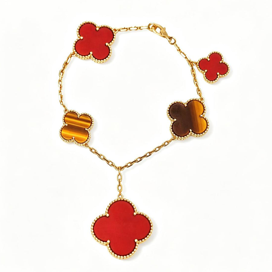 Preloved Authentic Van Cleef & Arpels Magic Alhambra Bracelet Tiger's Eye Carnelian