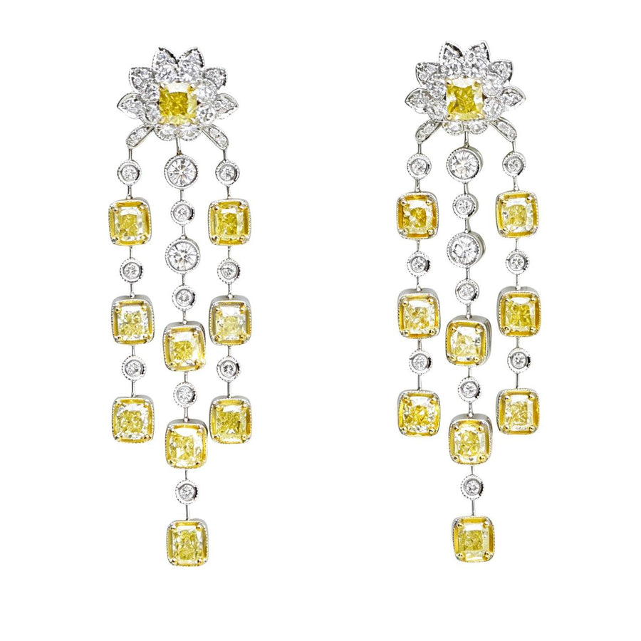 Chandelier Diamonds 18K White Gold Earrings