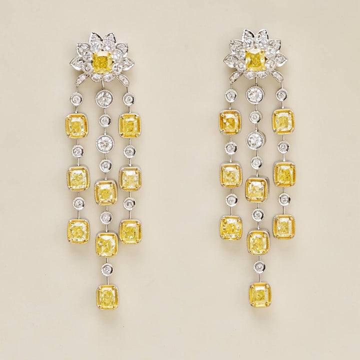 Chandelier Diamonds 18K White Gold Earrings