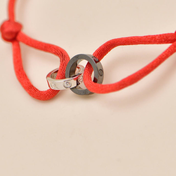 Cartier Love Cord Bracelet Diamond Sèvres Porcelain 18k White Gold