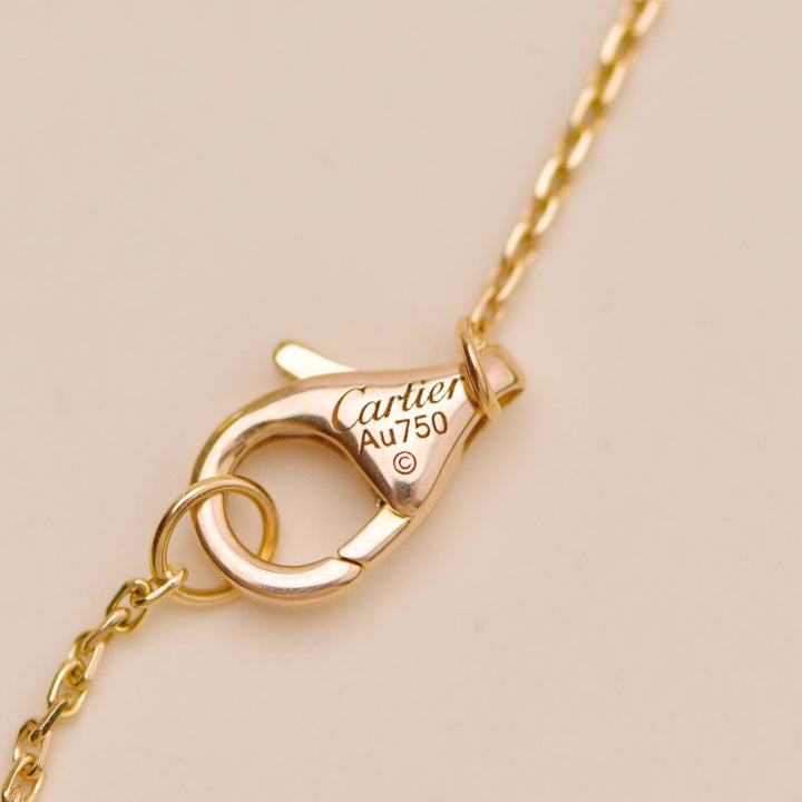 Authentic Preowned Cartier Caresse d'Orchidees Diamond Pink Chalcedony Pendant Necklace