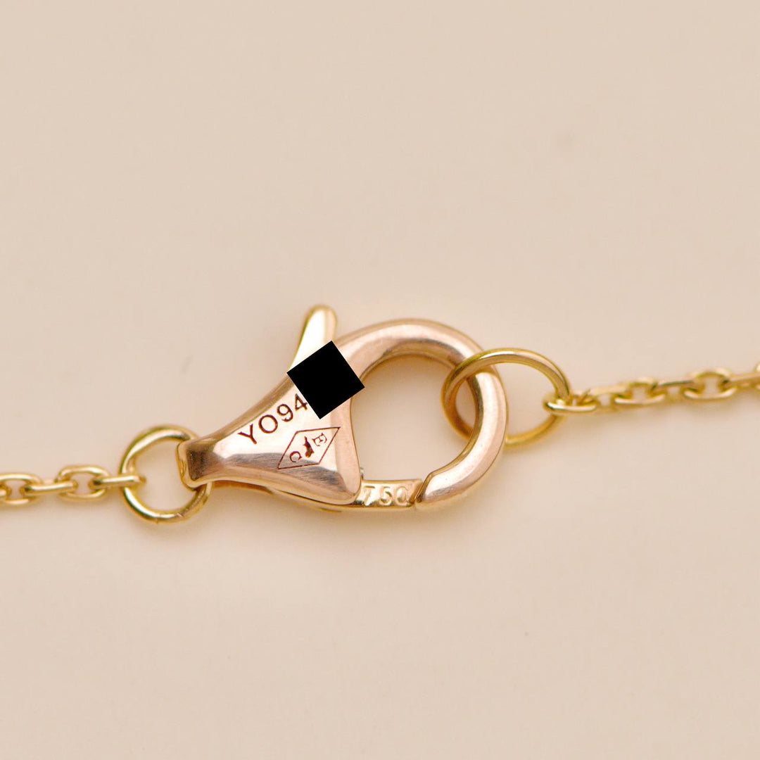 Authentic Second Hand Cartier Caresse d'Orchidees Diamond Pink Chalcedony Pendant Necklace