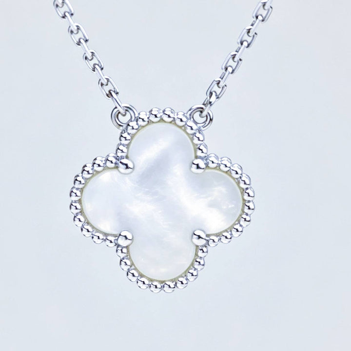Second Hand Authentic VCA Vintage Alhambra Pendant Mother of Pearl in 18K White Gold