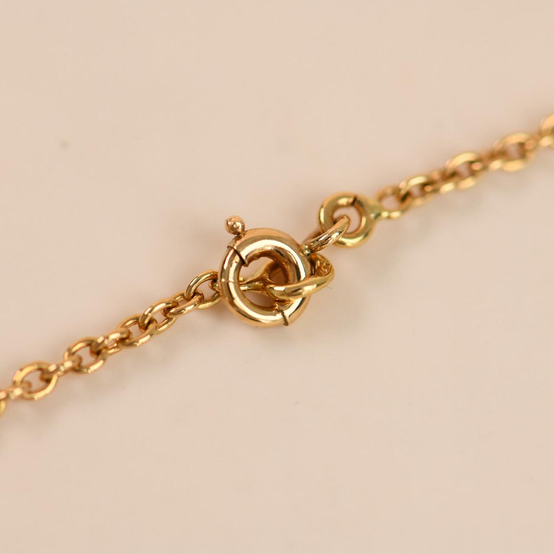 Authentic Preowned Van Cleef Coral & Diamond Bow Pendant Necklace 18K Yellow Gold