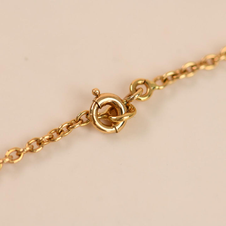 Authentic Preowned Van Cleef Coral & Diamond Bow Pendant Necklace 18K Yellow Gold