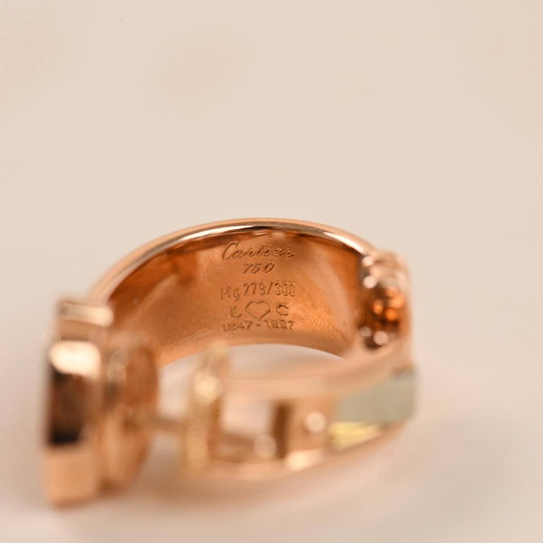 Authentic Second Hand Cartier C de Cartier Diamond Hoop Earrings 18K Rose Gold