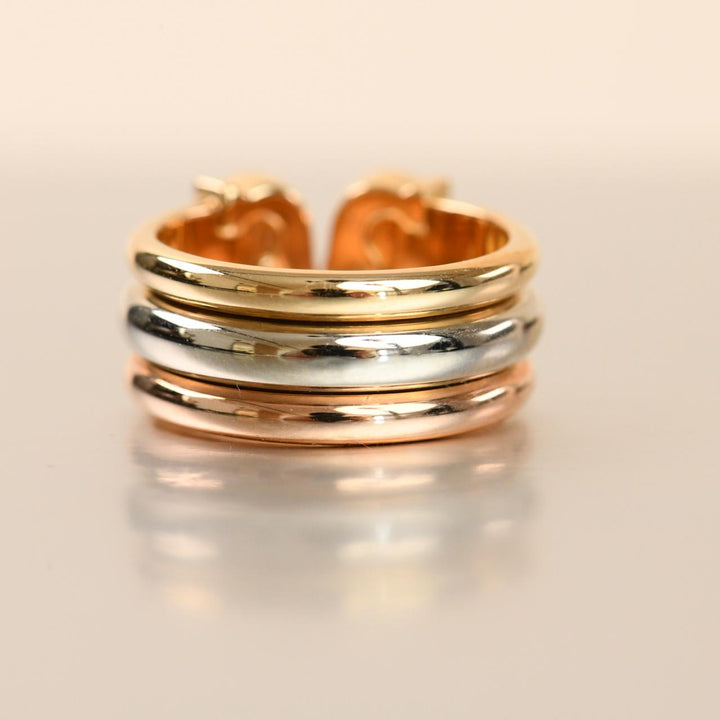 Second Hand Cartier C de Cartier Diamond Ring 18K Three tone Gold