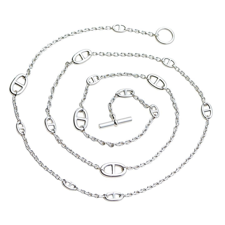 Preloved Hermès Farandole Sterling Silver Long Necklace 120cm