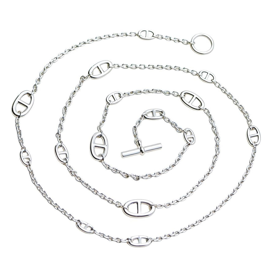 Preloved Hermès Farandole Sterling Silver Long Necklace 120cm