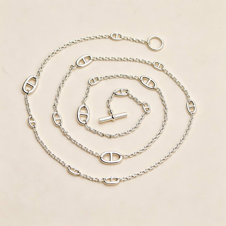 Authentic Second Hand Hermès Farandole Sterling Silver Long Necklace