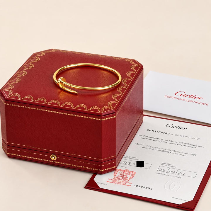 Preowned Cartier Juste un Clou Bracelet Small Model 18K Yellow Gold Size 19