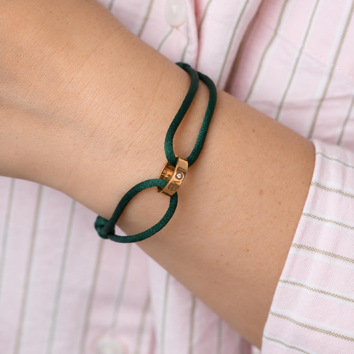 Preowned Cartier Love Cord Bracelet One Diamond 18K Rose Gold
