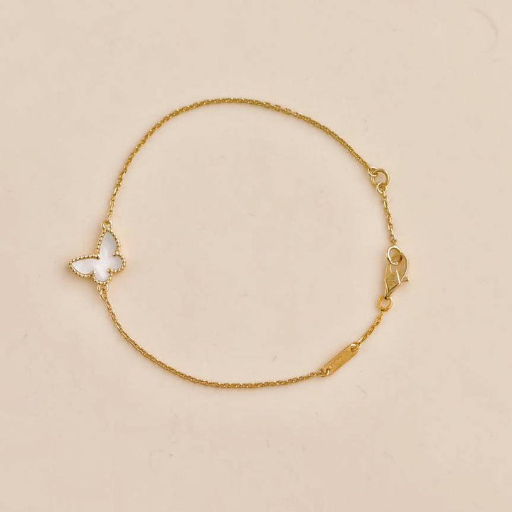 Authentic VCA Sweet Alhambra Bracelet Butterfly Mother of Pearl