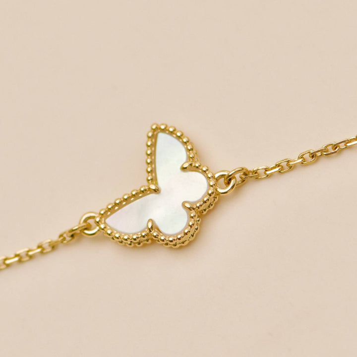 Preowned Authentic Van Cleef Sweet Alhambra Bracelet Butterfly Mother of Pearl
