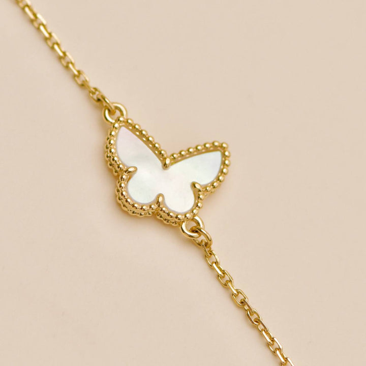 Preloved Authentic Van Cleef Sweet Alhambra Bracelet Butterfly Mother of Pearl