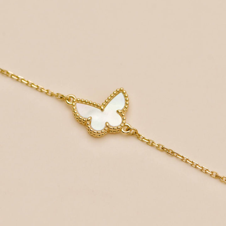 Second Hand Authentic Van Cleef Sweet Alhambra Bracelet Butterfly Mother of Pearl