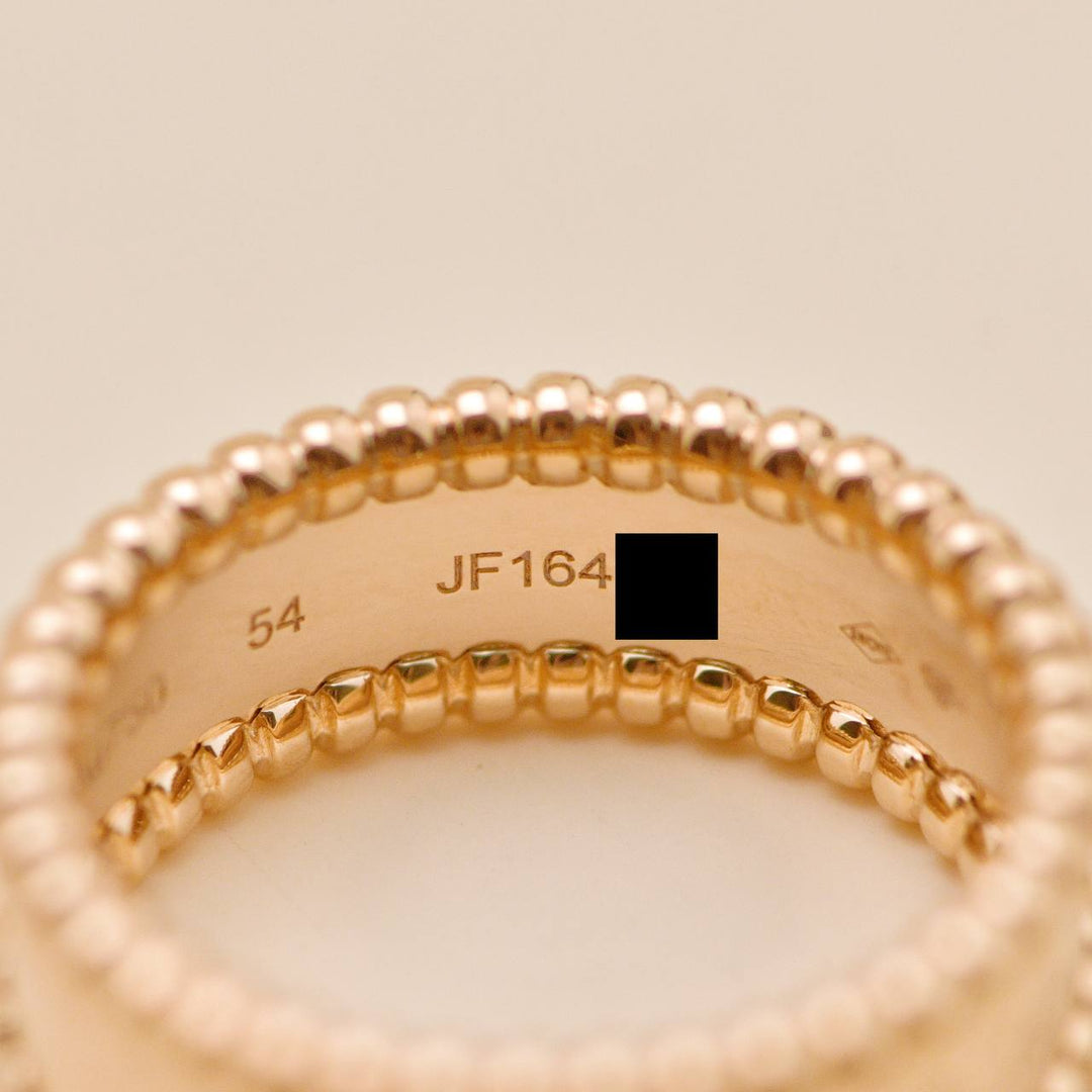 Authentic VCA Perlée Signature Ring 18k Rose Gold Size 54