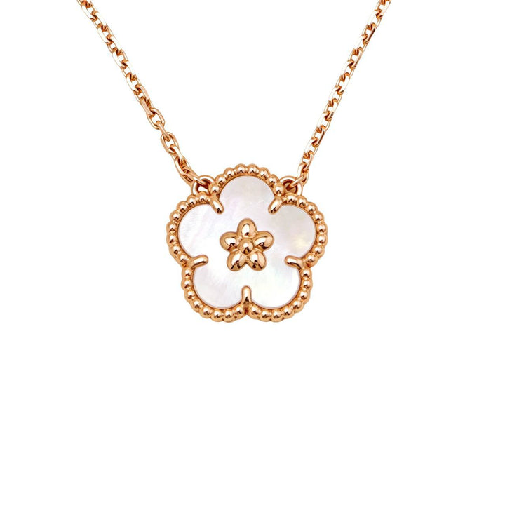 Preloved Authentic Van Cleef & Arpels Lucky Spring Plum Blossom Pendant Mother of Pearl