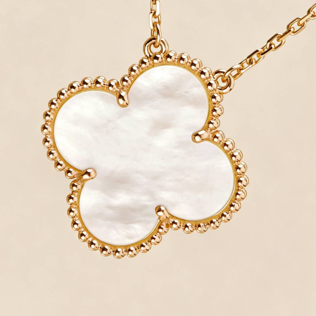 Authentic Van Cleef Alhambra Necklace Ginza Limited Edition Mother of Pearl